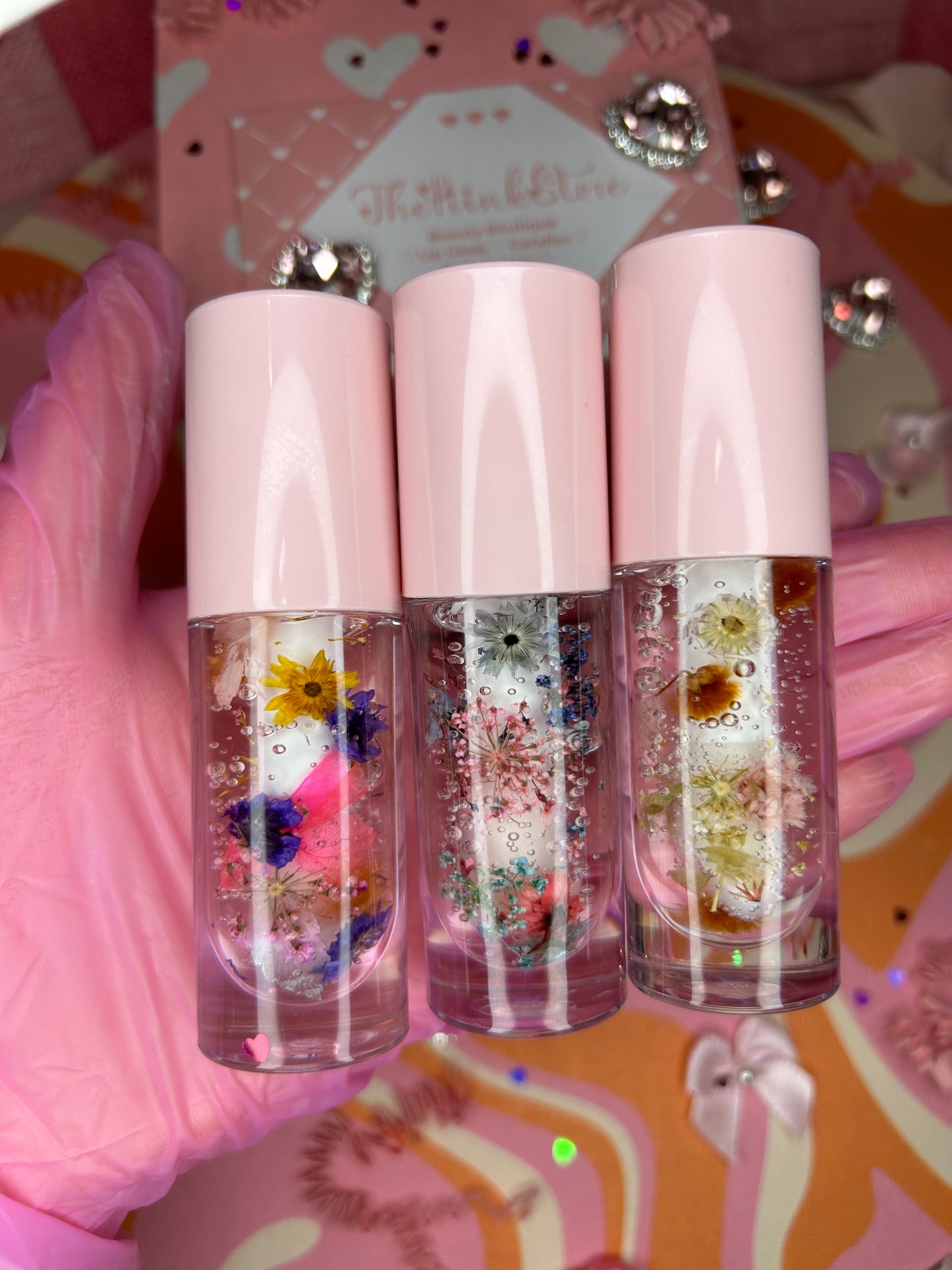 Floral Clear Lip Gloss Bundle (3)