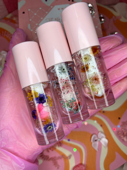 Floral Clear Lip Gloss Bundle (3)