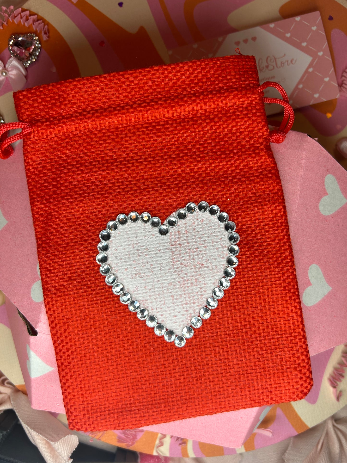 Handmade Bedazzled Mini Heart Bag
